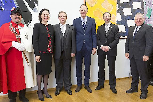 Glückwünsche. Der Walliser Staatsrat lud am Montag zum traditionellen Neujahrsempfang ein.