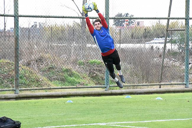 Das Sittener Goalie-Quartett: Noah Berchtold.