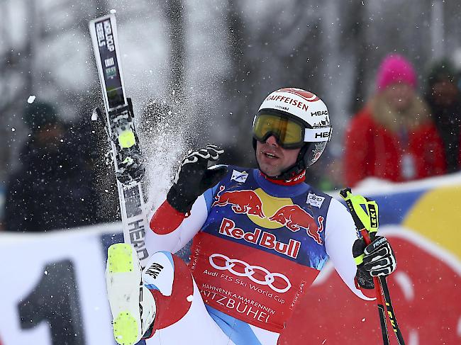 Kitzbühel. Beat Feuz wird nach Lauberhorn erneut Zweiter.