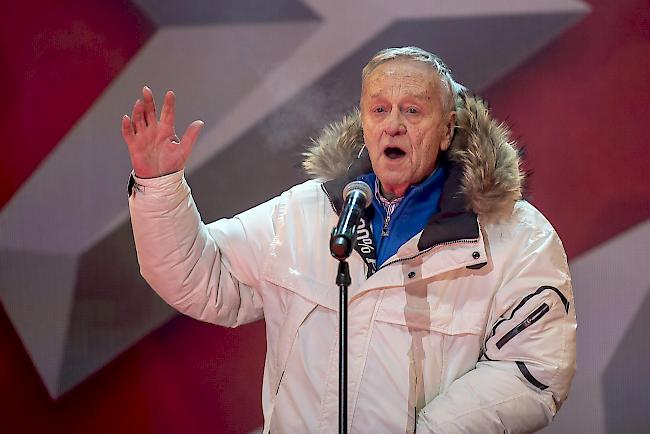 FIS-Präsident Gian Franco Kasper bei seiner Rede bei der Eröffnungszeremonie der Ski-Weltmeisterschaften in Are.