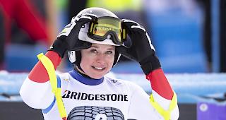 Corinne Suter. Nach Bronze im Super-G nun Silber in der Abfahrt.