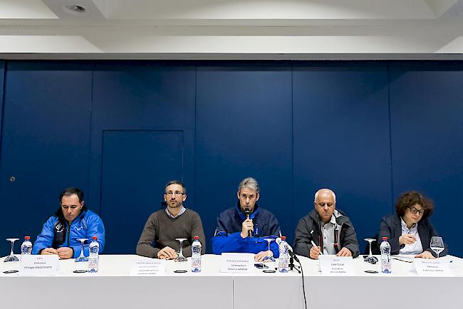 Point de Presse zum Lawinenunglück in Crans-Montana.