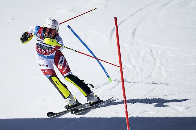 Wendy Holdener wird in der Kombination in Crans-Montana Dritte. 