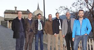 Verwaltungsrat und Gesch&auml;ftsführung der EVR sowie VR-Pr&auml;sident der EnAlpin (v.l.): Thomas K&ouml;pfli, Dr. Dominique Candrian (Verwaltungsratspr&auml;sident der EnAlpin AG), Reinhard Imboden, Urs Schmid, J&ouml;rg Schwestermann (Pr&auml;sident EVR), Michel Schwery (Vizepr&auml;sident EVR) und Alain Bregy.