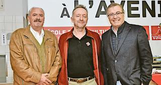 Jubl&auml;um. St&eacute;phane Rudaz, Dominik Pfammatter und Jean-Michel Cina (von links) bilden das drei Mann starke OK-Pr&auml;sidium. 