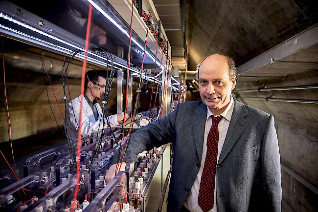 In einer Kläranlage. Mit dem «längsten mikrobiellen Brennstoffzellen-System der Welt» will man in Châteauneuf-Sitten Strom erzeugen.