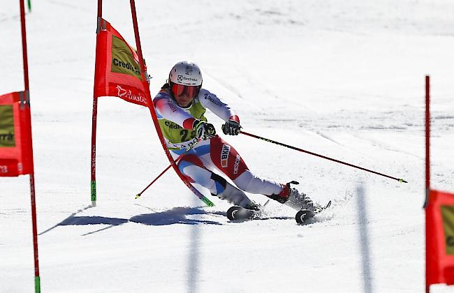 Den Sieg des gestrigen Teamevents im Rücken: Wendy Holdener gelingt im 1. Lauf des letzten Slaloms dieser Saison eine ausgezeichnete Fahrt. 