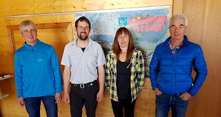 GV der IG Landwirtschaft Goms/Obergoms (v.l.): Daniel Kreuzer, Kassier; Heinz Jossi, Pr&auml;sident; Karolin Wirthner, abtretende Aktuarin sowie Peter Rovina, neu gew&auml;hlter Aktuar. 