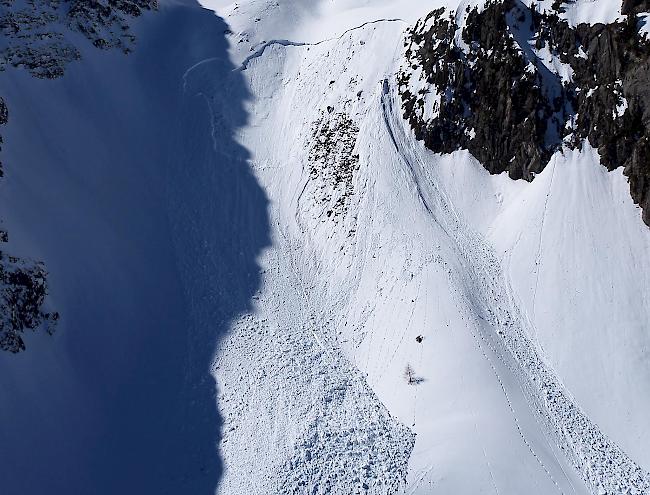 Die Abbruchstelle der Lawine von Bovernier auf rund 2800 Metern Höhe.