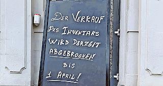 Verschoben. Der Verkauf des Inventars lief nicht wie angedacht.Foto WB