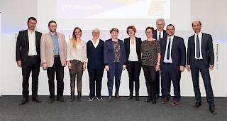 Gut aufgestellt. Urs Juon (T&ouml;rbel), Guido Walker (Bitsch), Franziska Biner (Zermatt), Astrid Hutter (Steg), Bundesr&auml;tin Viola Amherd, St&auml;nderatskandidatin Marianne Maret (Troistorrents), Christine Clausen (Ernen), Martin L&ouml;tscher (Leuk), Philipp Matthias Bregy (Naters, bisher) und St&auml;nderat Beat Rieder (Wiler, bisher). (von links)