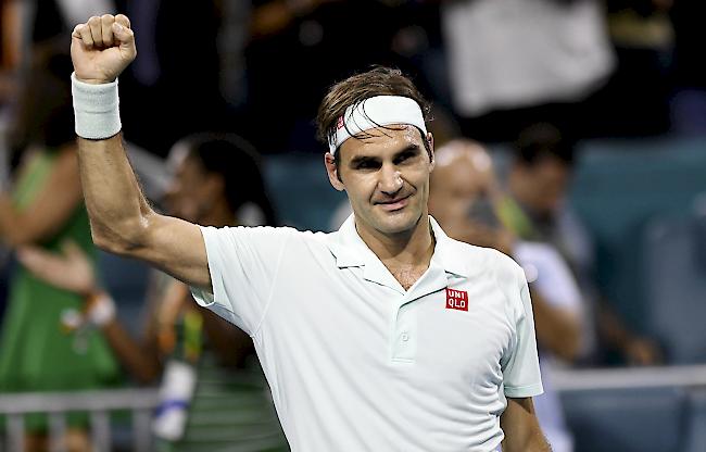 Stark. Roger Federer schlägt Denis Shapovalov im Halbfinal von Miami mit 6:2 und 6:4.