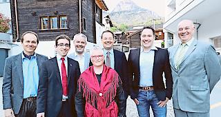 Hauptliste. Fabian Zurbriggen, Michael Kreuzer, Bernhard Fabretti, Prisca Salzmann-Lochmatter, Franz Ruppen, Michael Graber und Lukas J&auml;ger (von links).Foto WB