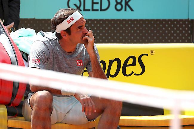 Nachdenklich. Roger Federer bei einer Trainingseinheit in Madrid.