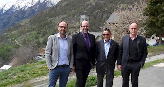 GV der Aletsch AG (v.l.): Diego Pfammatter, Betriebs- und Gesch&auml;ftsf&uuml;hrer, Michel Schwery, Pr&auml;sident, Paul Fux, Verwaltungsrat und Urs Hildbrand, Vizepr&auml;sident.