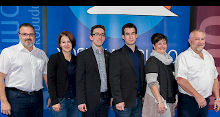 Alain Seiler, Beatrice Julier, Michael Kreuzer, Martin Julier, Francine Noti und Ernst Escher (von links).