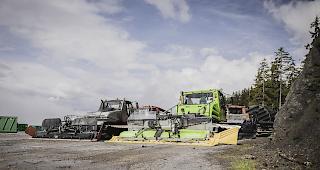 Zwischensaison. In Crans-Montana stehen die Pistenfahrzeuge still...