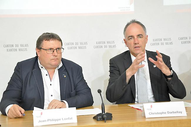 Pressekonferenz zur Erhebung der Grundkompetenzen der Walliser Schüler am Freitagnachmittag in Sitten.