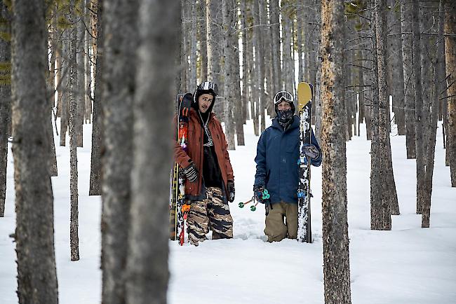 Claudio Pfaffen (links) und Alexander Fux in den Wäldern von Breckenridge, Colorado.