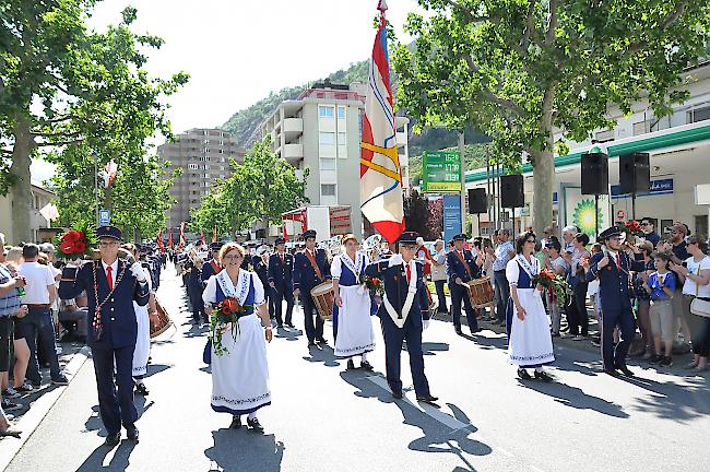 Die MG Belalp Naters beim Marschmusikwettbewerb.