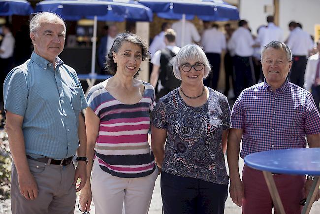 Franz-Stephan (70) und Trudy Minnig (69), Elsbeth Scheuber (69) und Leopold Borter (75), Glis.