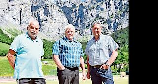 Die OK-Mitglieder Hans J&auml;ger, Kurt Roten und J&uuml;rgen Schetter in der Arena.
