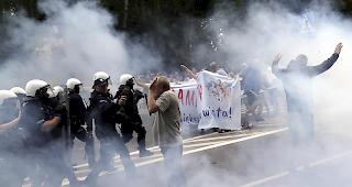Bei einer Gay-Parade in Polen kam es am Samstag zu Ausschreitungen.