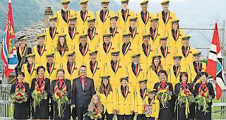 Die Musikgesellschaft &laquo;Hannigalp&raquo; aus Gr&auml;chen.