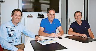 Die Destination Leukerbad weiterentwickeln. Urs Zurbriggen, k&uuml;nftiger CEO von My Leukerbad, VR-Pr&auml;sident Christian Grichting und Jean-Pierre Rey, &shy;bisheriger CEO der seit 2017 t&auml;tigen My Leukerbad AG (von links). 