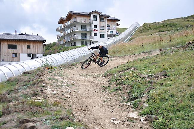 <b>Rasant.</b> Ein Teilnehmer am Rennen auf dem Kids-Trail.