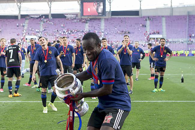 Stürmer Seydou Doumbia im Jahr 2017 in den Farben des FC Basel.