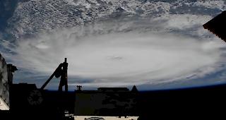 Ein Screenshot eines von der NASA bereitgestellten Handout-Videos (von der Internationalen Raumstation (ISS) aus), das den Hurrikan Dorian zeigt.