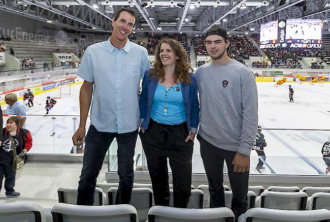 Oberwalliser Sportprominenz: Ramon Zenhäusern, Patrizia Kummer und Nico Hischier (von links).