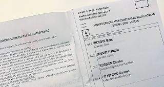 Start bei Liste 4. Statt mit der SPU begannen Dutzende Wahlzettelhefte der Gemeinde Stalden  mit der JungCVP der Region Siders.Foto wb