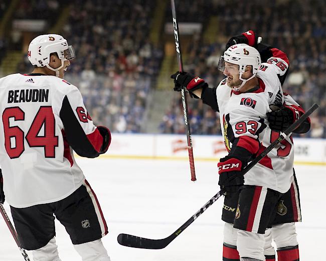 Tristan Scherwey hatte im ersten NHL-Vorbereitungsspiel von Ottawa einen überzeugenden Auftritt.