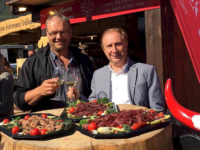 Blaise Maitre, Dienststelle für Landwirtschaft und Edi Henriet, Direktor des Regionalverbands der Züchter des Aostatals.