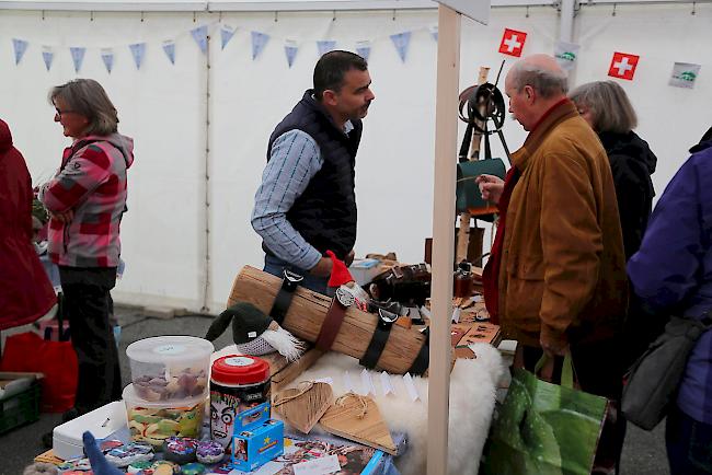 Impressionen vom zweiten Alp- und Bergproduktemarkt Oberwallis am Samstag im Landwirtschaftszentrum Visp.