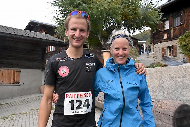 Sieger Jeitzibärg-Lauf 2019: Jonathan Schmid und Victoria Kreuzer.