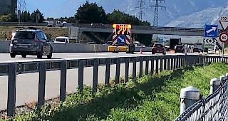 Neue Signalisationen auf den Autobahnbaustellen im Wallis erm&ouml;glichen einen besseren Verkehrsfluss.