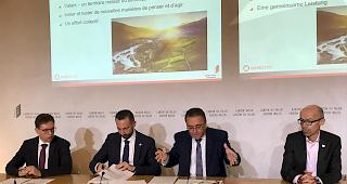 Bruno Abgottspon, Chef Dienststelle f&uuml;r Strassenverkehr und Schifffahrt, Staatsrat Fr&eacute;d&eacute;ric Favre, Staatsrat Roberto Schmidt, G&eacute;rald Dayer, Chef Dienststelle f&uuml;r Landwirtschaft, Pr&auml;sident der operativen und strategischen Direktion f&uuml;r nachhaltige Entwicklung