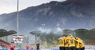 Die Berner jubelten im Stade de Tourbillon gleich viermal.