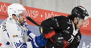 Hofstetter gegen Klotens Ganz, Visp fand keinen offensiven Ausweg.