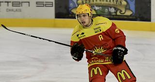Torsch&uuml;tze.&nbsp;Guillaume Asselin erzielte in der 21. Minute das wichtige 3:0. Foto mengis media