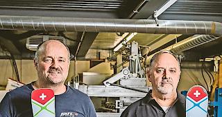 Erfahren. Dominic Blatter, CEO von RTC Ski (rechts), und Produktionschef Felix Schmidhalter wissen, worauf es bei der richtigen Skiwahl ankommt.