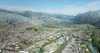 <b>Das Projekt.</b> Ronquoz 21, das Industriequartier zwischen Bahngleisen, Rotten und Autobahn wird umgebaut.