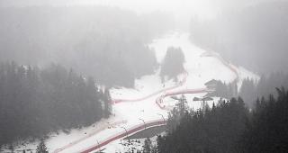 <b>Leergefegt.</b> Auf der Piste in Val Gardena konnte aufgrund des schlechten Wetters nicht gefahren werden.