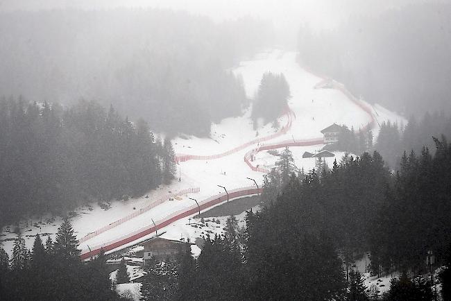 <b>Leergefegt.</b> Auf der Piste in Val Gardena konnte aufgrund des schlechten Wetters nicht gefahren werden.