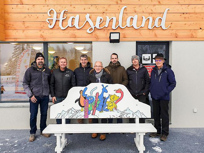 <b>Die Initianten.</b> Bruno Burgener (Präsident Schneesportschule Bellwald), Marcel Paris (Geschäftsleiter Schneesportschule Bellwald), Martin Bittel (Gemeindepräsident Bellwald), Hans Ritz (Präsident Genossenschaft zur Förderung der touristischen Infrastrukturen), Claudio Della Bianca (Präsident Bellwald Family), Marco Holzer (Vorstand Schneesportschule Bellwald) und René Diezig (Präsident Bellwald Tourismus).