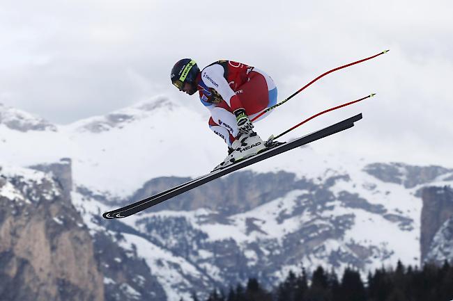 Im Training zu den beiden Abfahrten auf der Pista Stelvio verliert Beat Feuz eine halbe Sekunde auf Brice Roger.