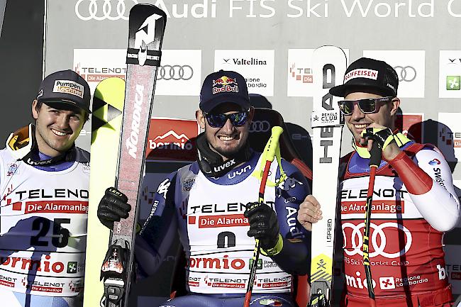 Urs Kryenbühl glückte in der zweiten Weltcup-Abfahrt von Bormio eine Sensation. Der 25-jährige Zentralschweizer wurde Zweiter hinter Dominik Paris. Beat Feuz als Dritter und Niels Hintermann als Sechster komplettierten das exzellente Schweizer Ergebnis.